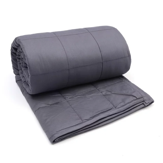 Dark Grey 100% Cotton  Anxiety Weighted  Blanket Customized size 10lbs/12lbs/15lbs/20lbs/25lbs for Adult