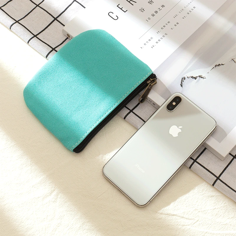 Customized Mini Cotton Canvas for Toiletry Organizer Portable Durable Makeup Cosmetic Bag Zipper Cute Colourful for Travel manufacture