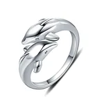 Silver Dolphin S925 Silver Animal Double Dolphin Ring Female High Quality Ring And Birthday Gift