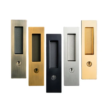 Zinc alloy invisible sliding door handle lock for bathroom kitchen interior sliding door CL-0695