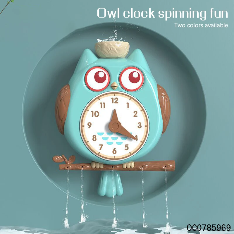 Owl clock eco friendly baby shower bath toy for toddler water play game