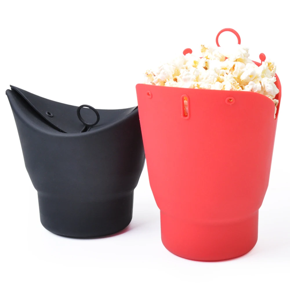 GROOMY Microondas Recipiente de Silicona Popcorn Popper BPA Plegable con Tapa y Asas Verde 