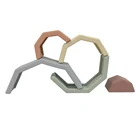 Baby 2021 Nordic Style Rainbow Shapes Kids Baby Silicone Stacking Stones Toy
