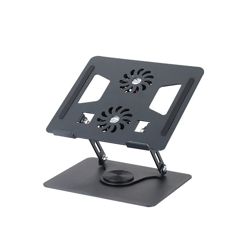 Metal Adjustable Laptop Stand 360 Degree Rotating Laptop Cooling Stand Foldable Laptop Riser Stand With Double Fans