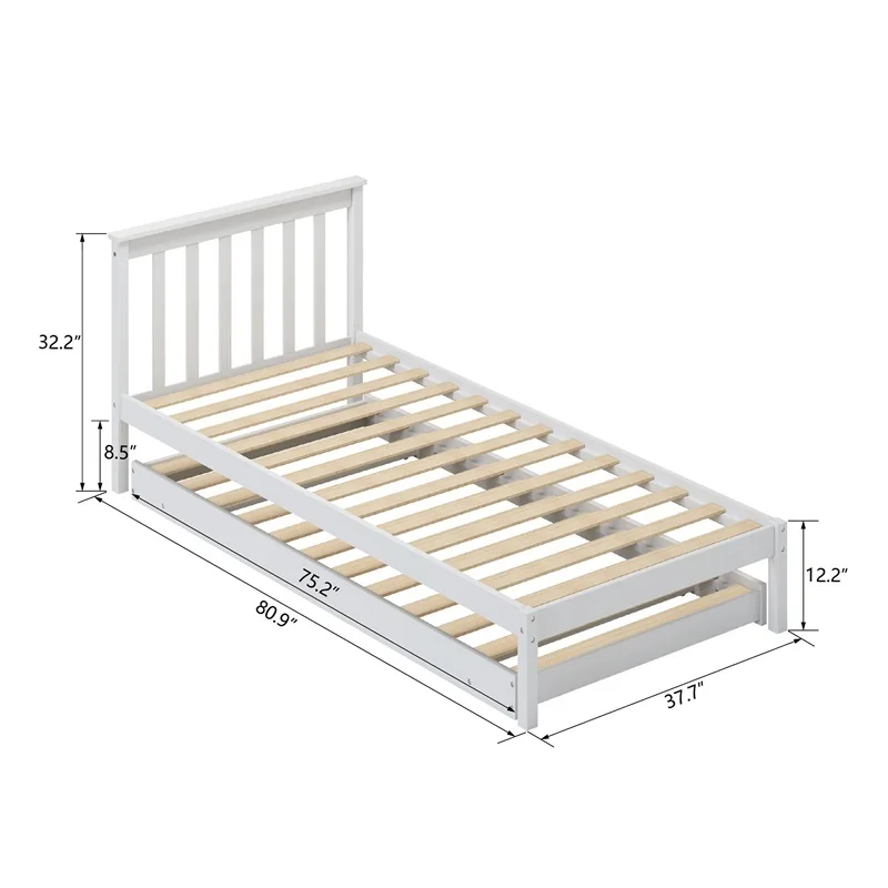 Factory Solid Wood Boy Princess Children's Room Bedroom Home Solid Wood Multifunctional Telescopic Baby Bed Wood