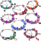 925 Silver Wholesale DIY Fashion 925 Sterling Silver Color Charm Beads Bracelet Bangle For Woman