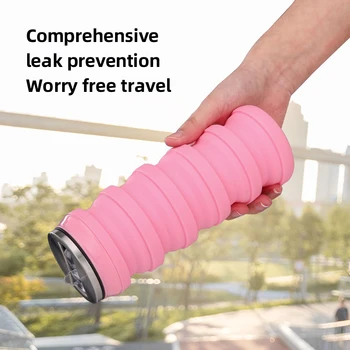 New Product Idea 2024 Portable Leakproof Sustom GYM Water Bottle Wholesale Ecofriendly Silicone Foldable Water Bottle