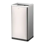 Bin Open-top 50L Rectangular Silver Office Buildings Hotel Standing Trash Can Garbage Bin