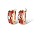 Earrings 2021 Trend Red Ceramic Gold Jewelry Crystal Shining Party Charm Earrings For Women