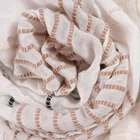 Design New Design Elegant Striped Pattern Soft Polyester Woven Scarves Shawls With Self Fringe For Ladies