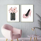 Decor Wholesale Pink Flower Perfume Bedroom Decorative Painting Wall Canvas Paintings For Home Decor