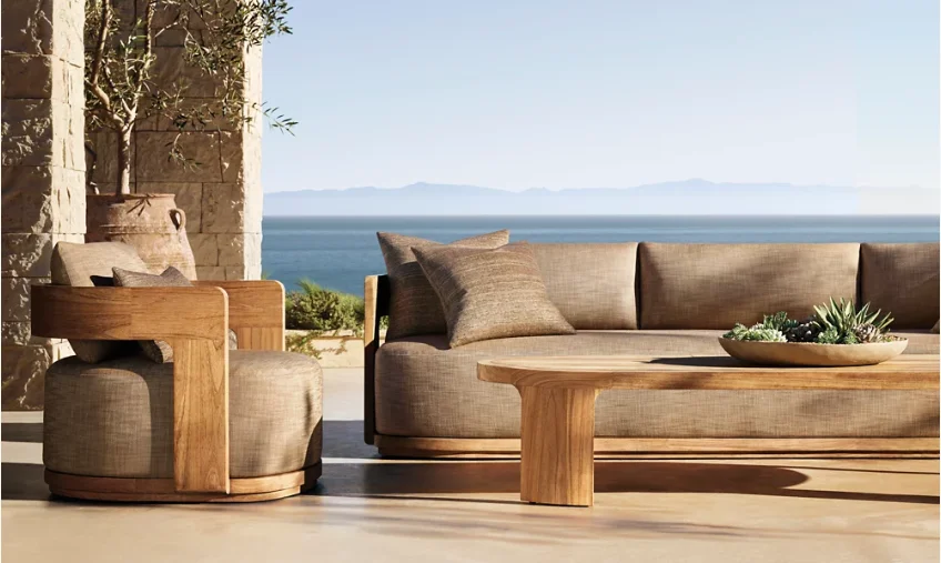 Customized service sofa sectional garden sofas Teak outdoor garden furniture patio sofa set outdoors furniture coffee table