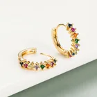 Earrings New Colorful Zircon Rainbow Hoop Earrings For Women
