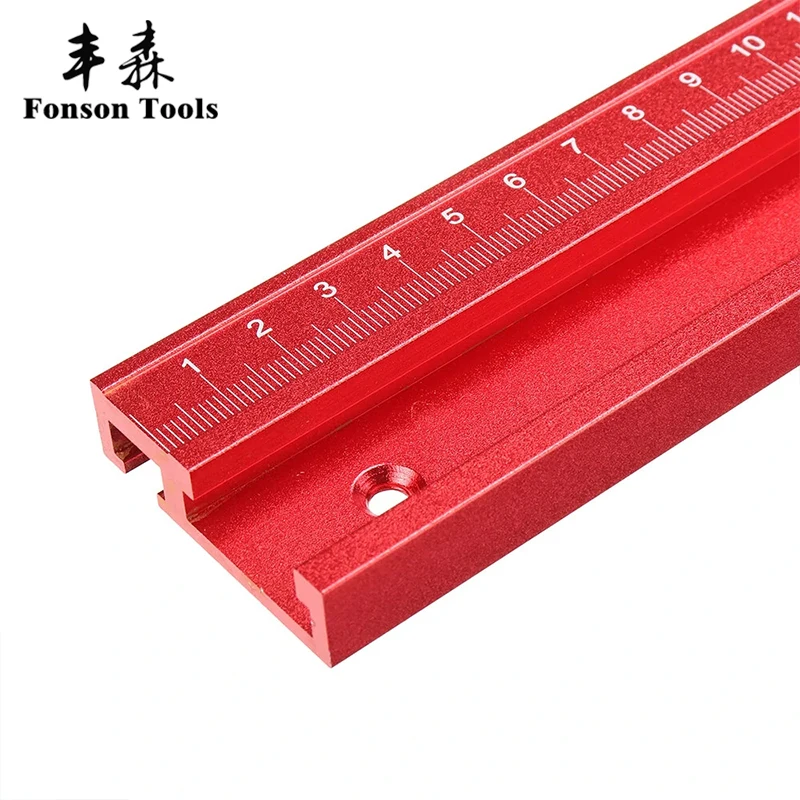 100-1220mm Red Aluminum Alloy 45 Type T-Track Woodworking T-slot Miter 