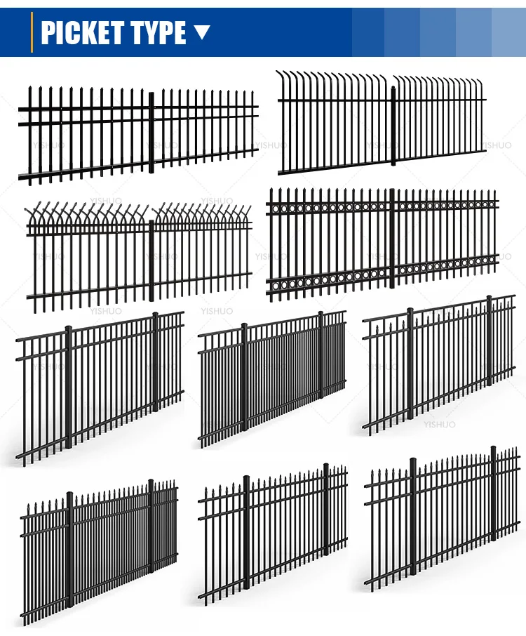 High Quality Antirusting Galvanized Or Powder Coated Steel Fence Panels