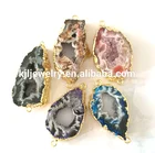 Geode Agate Jewelry Geode Brown Leopard Agate Natural Quartz Crystal Stone Accessories For Jewelry Making