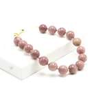 Gemstone Bracelet Red Gemstone Beaded Bracelet Natural Red Wood Grain Jasper Bracelet Bangles For Women