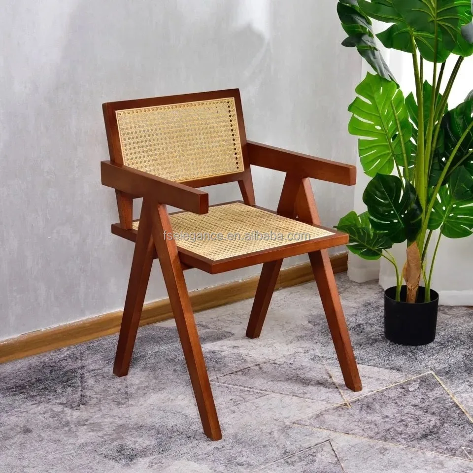 french style imported modern elegant chair solid wood rattan armless chair contemporary dining chairs