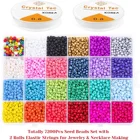 Beads Amazon Hot Selling 7200 Pcs Mini Glass Rainbow Beads Pony Seed Beads For Jewelry Making