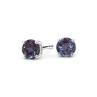 Earrings Earrings High Quality 925 Sterling Silver Round Shape Blue Sapphire Fashion Stud Earrings