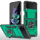 Samsung Case Phone For Samsung Galaxy Z Fold 3 PC Telephone Case Finger Metal Ring Kickstand Folding Phone Case