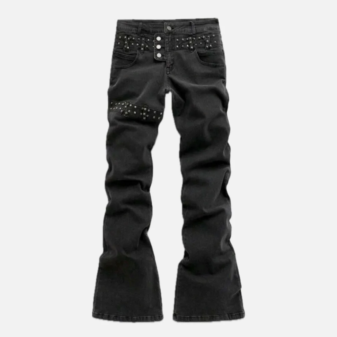 product custom luxury vintage washed mens jeans beaded rhinestone embellished streetwear wide leg denim pants oem odm custom available-3