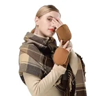 Winter Gloves Thick Soft Ladies Fashion Fingerless Winter Knitted Gloves With Hat