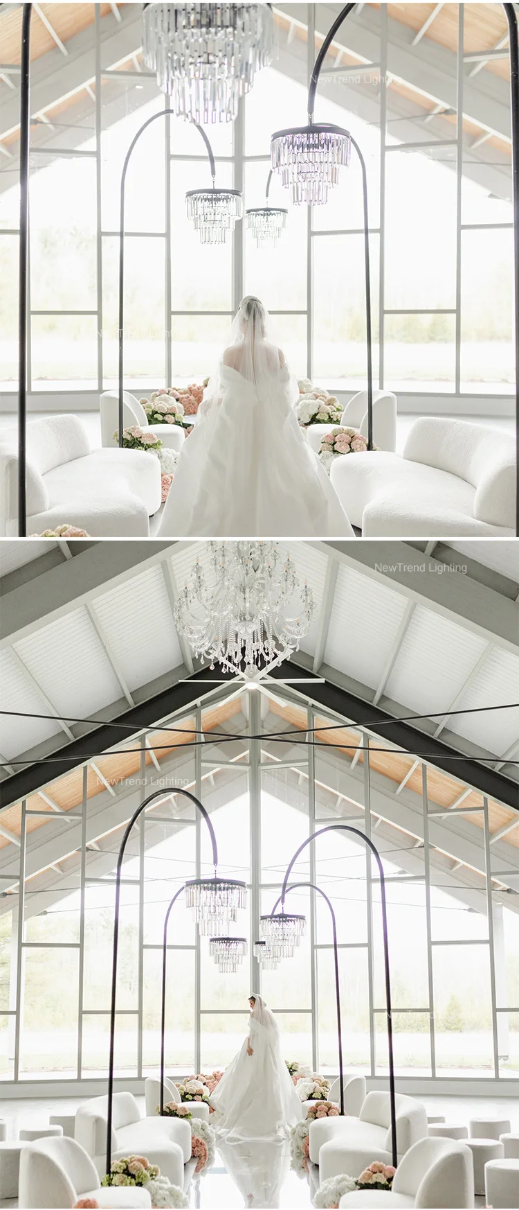 lc0826 new product wedding decoration acrylic crystal road lighting chandelier stand for wedding props floor lamp -4