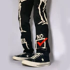 Embroidered Jeans Jeans DiZNEW Custom Wholesale Do You Love Me Skull Logo Patches Embroidered Denim Jeans Men