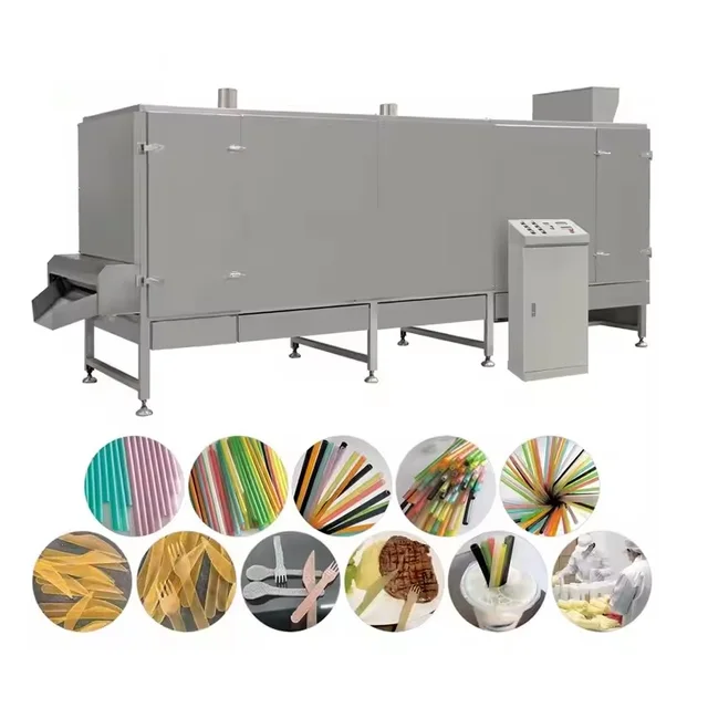 Healthy Edible Biodegradable Rice Straw Making Line Rice Straw Extruders Degradable Drinks Tube Extruder Processing Machine