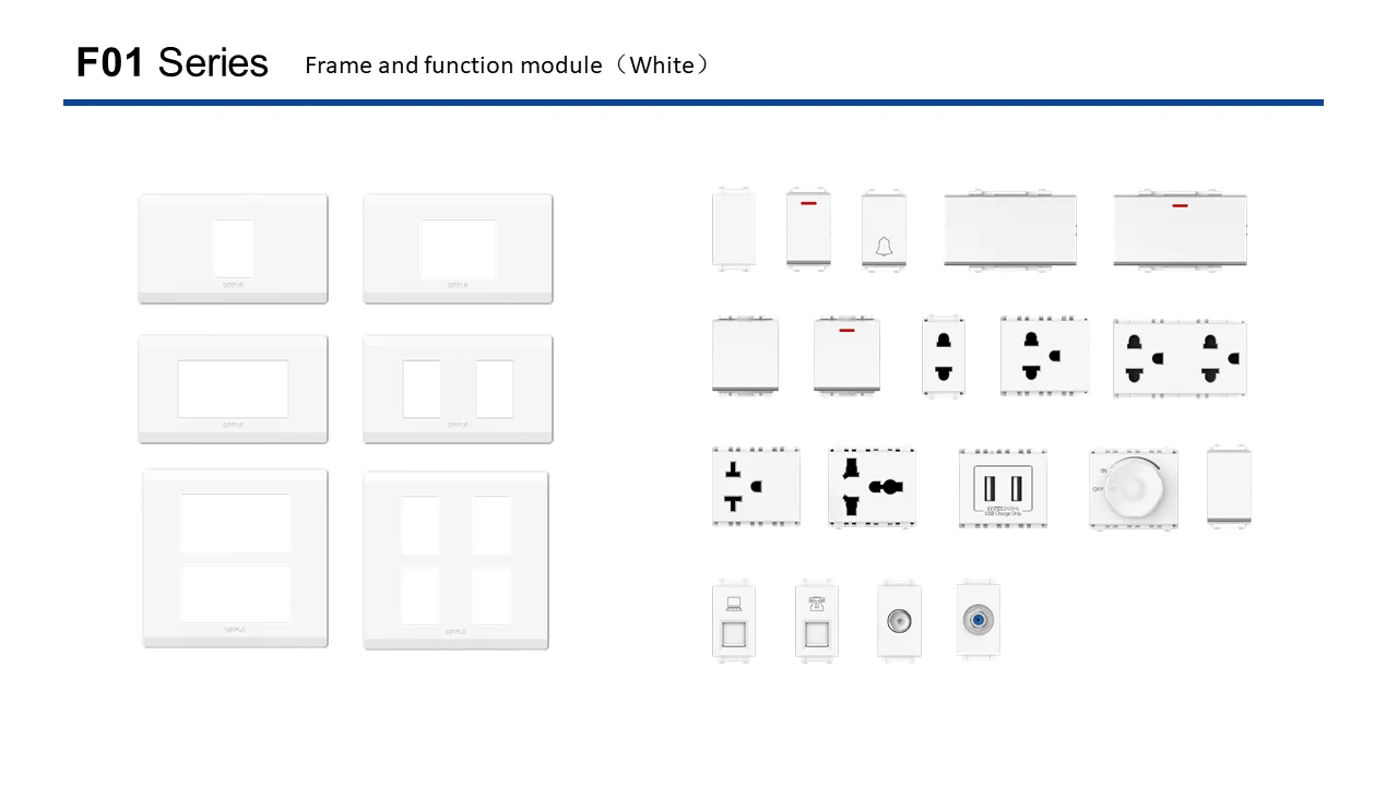 Opplel Europe 1 Gang 2 Way Gold Grey Black White Doorbell Wall Switch