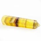 Natural Hexagonal Natural Yellow Fluorite Heals Hexagonal Prism