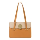 Bag New Custom Logo Autumn Yellow Organ Party Bag Office Ladies Fashion Leather Large Tote Handbags