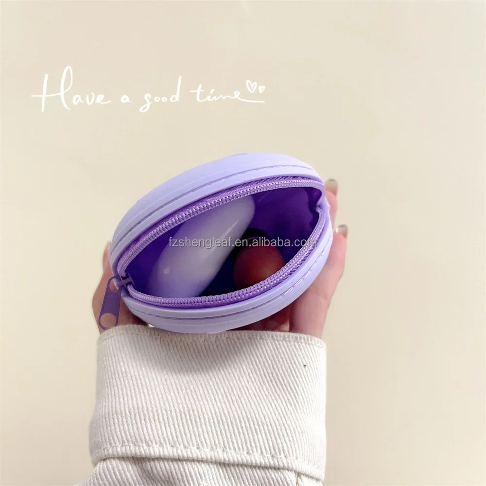 product customized mini pvc coin and earphone pouch unique kawaii silicone key purse wallet for ladies kids women with zipper closure-5