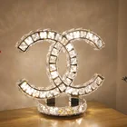 Led Crystal Lamp Modern Heart Shape LED Crystal Living Room Table Lamp Stainless Steel Crystal Ring Led Desk Table Light