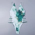 Swimwear 1 Pieces Swimwear Women Marble Print 1 Piece Swimsuit Women's Swimsuit Trendy 2021
