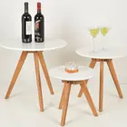 Wood Coffee Wood Coffee Table Hot Sale Exquisite Walnut Wood Coffee Table Set 3 With White MDF Top
