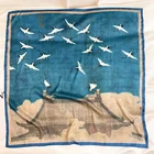 Spring Big Square Scarf Female Retro Satin Scarf Shawl Tulle Tulle Warm Neck Scarf Women Silk