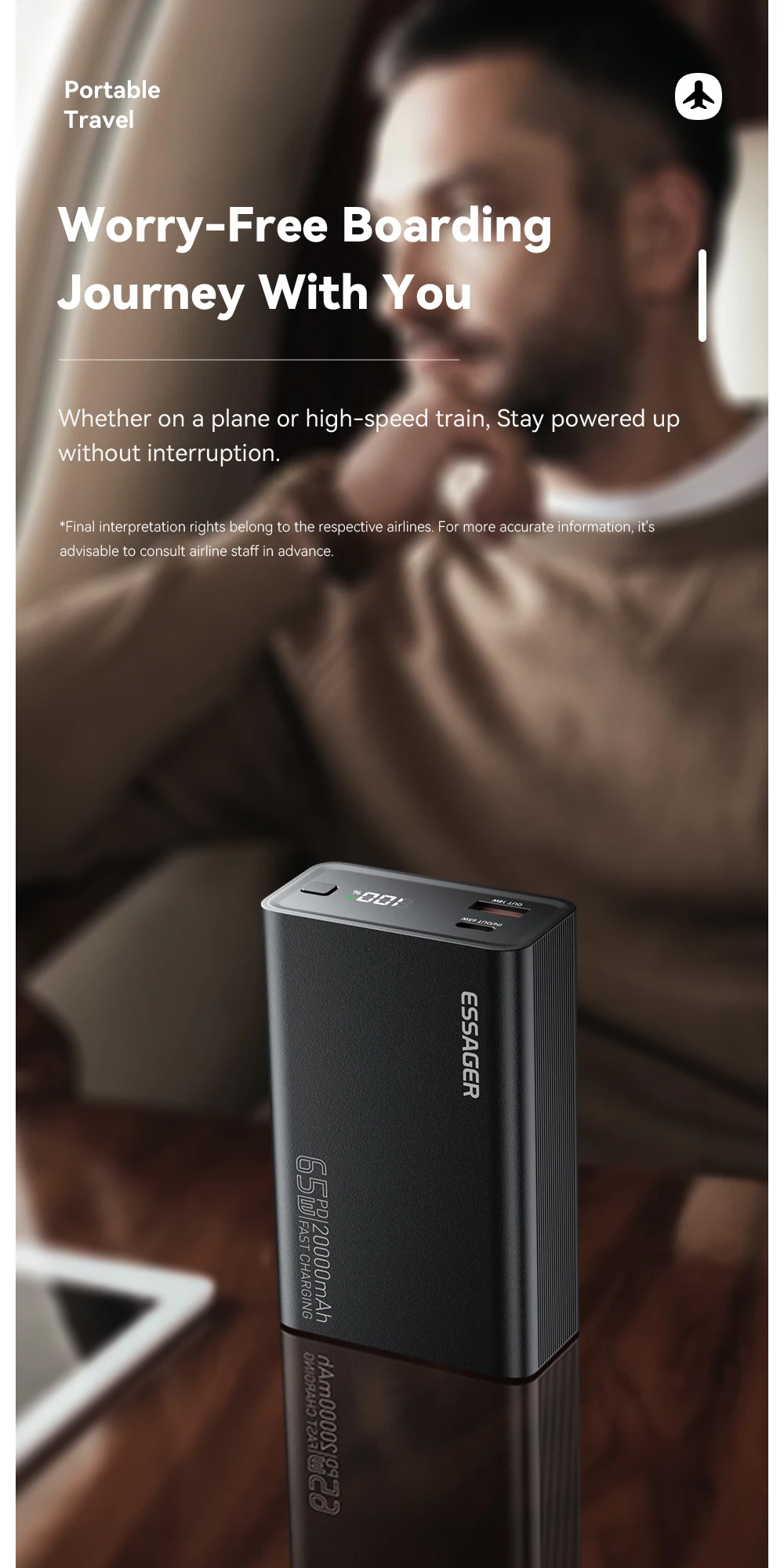 Essager Power Bank 20000mAh 65W Charge Rapide PD avec Écran Digital Maroc 10 H1f4450927a61404e8d704a7cab887515E Essager Power Bank 20000mAh 65W Charge Rapide PD avec Écran Digital Maroc