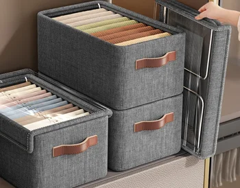 High quality clothes storage box fabric organizer foldable socks storage closet organizer dividers drawer organizers with lid