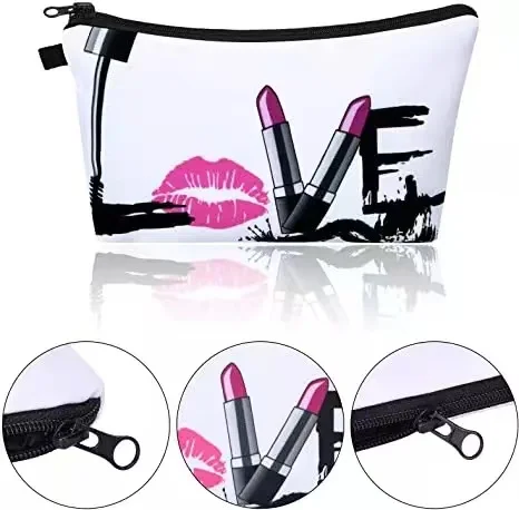 Multi functional Storage Makeup Bag PU Leather Pencil Bag Pouch Large Capacity Travel Cosmetic Bag