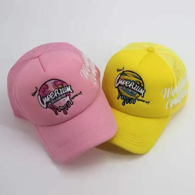 Custom high quality embroidery trucker hats, trucker caps with screen printing logo plain foam trucker caps breathable hat