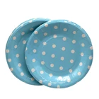 Tableware Foil Customized Party Decoration Tableware Dots God Foil Printing Disposable Paper Dish Plates Set