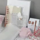 School Custom Kids Back To School Pink Fancy Offce Stationery Gift Set With Paper Box