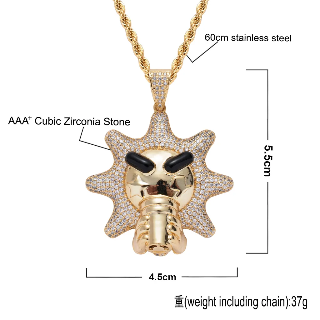 personalized custom diamond jewelry necklace,men women lover blingbling hip hop copper with zircon cute sun necklace pendants