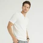 Mens Custom Logo 100% Cotton Turndown Neck Knitted Short Sleeve T-shirts Golf Polo Shirts