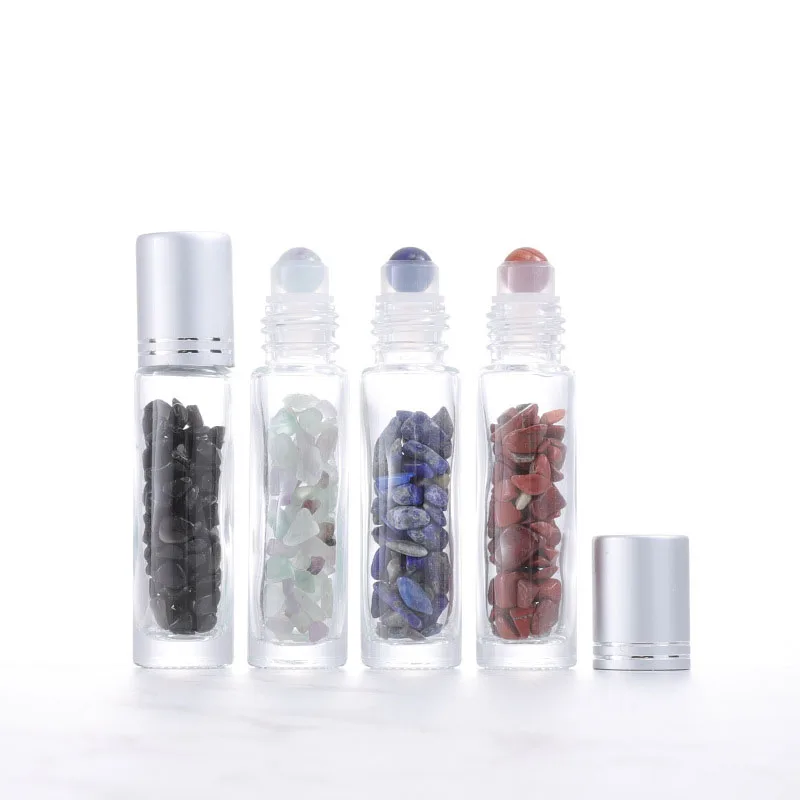 product 10ml hot sale crystal jade ball bottle with aluminum lid clear essential oil bottle glass perfume bottle-25