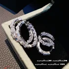 Silver Earrings Earrings 18K Platinum Plated Zirconium Inlaid Diamond Silver Needle Oversized Earrings Women