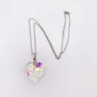 Zircon Gemstone Necklace Fashion Ladies Jewelry Pink Crystal Zircon Clavicle Chain Heart Shape Gemstone Necklace