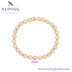 A00905561 xuping Vintage yiwu wholesale jewelry Round Zircon Round Beads connection 18K gold color  womens bracelet
